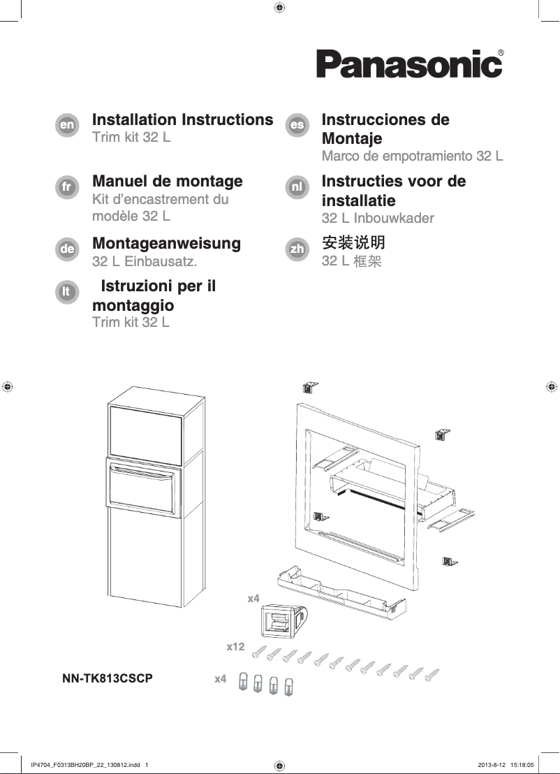 Page 1 de la notice Mode d'emploi Panasonic NN-TK813CSCP