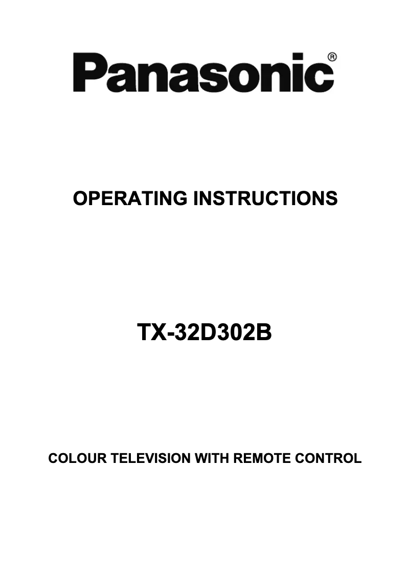 Page 1 de la notice Manuel utilisateur Panasonic Viera TX-32D302B