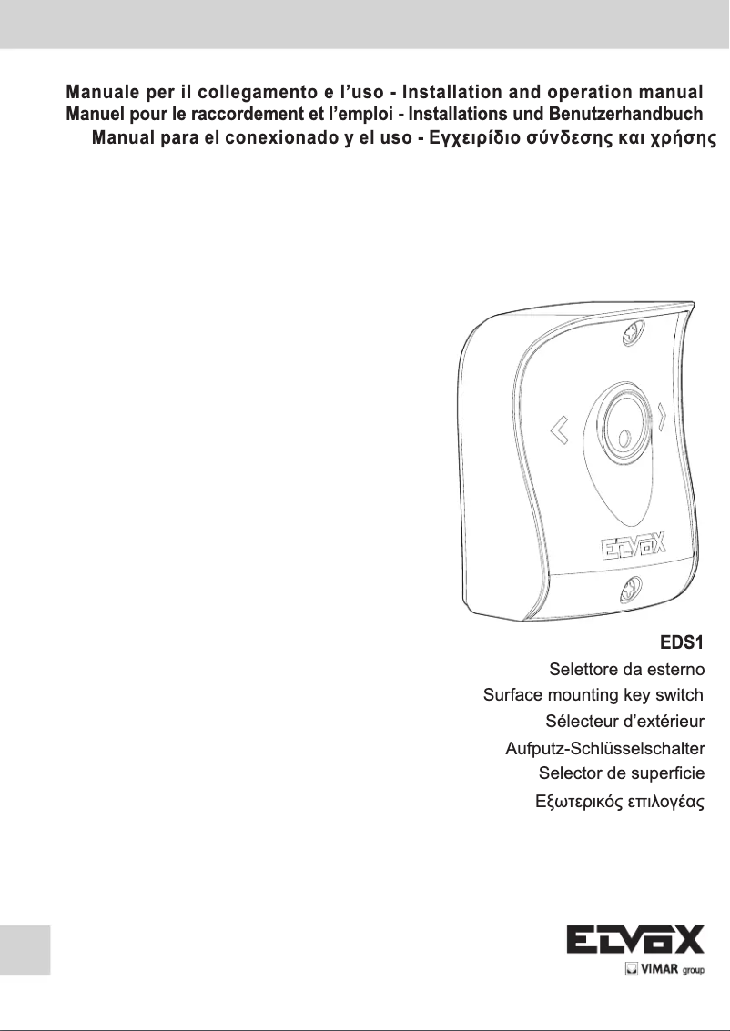 Page n°1 - Manuel utilisateur Vimar ELVOX EDS1