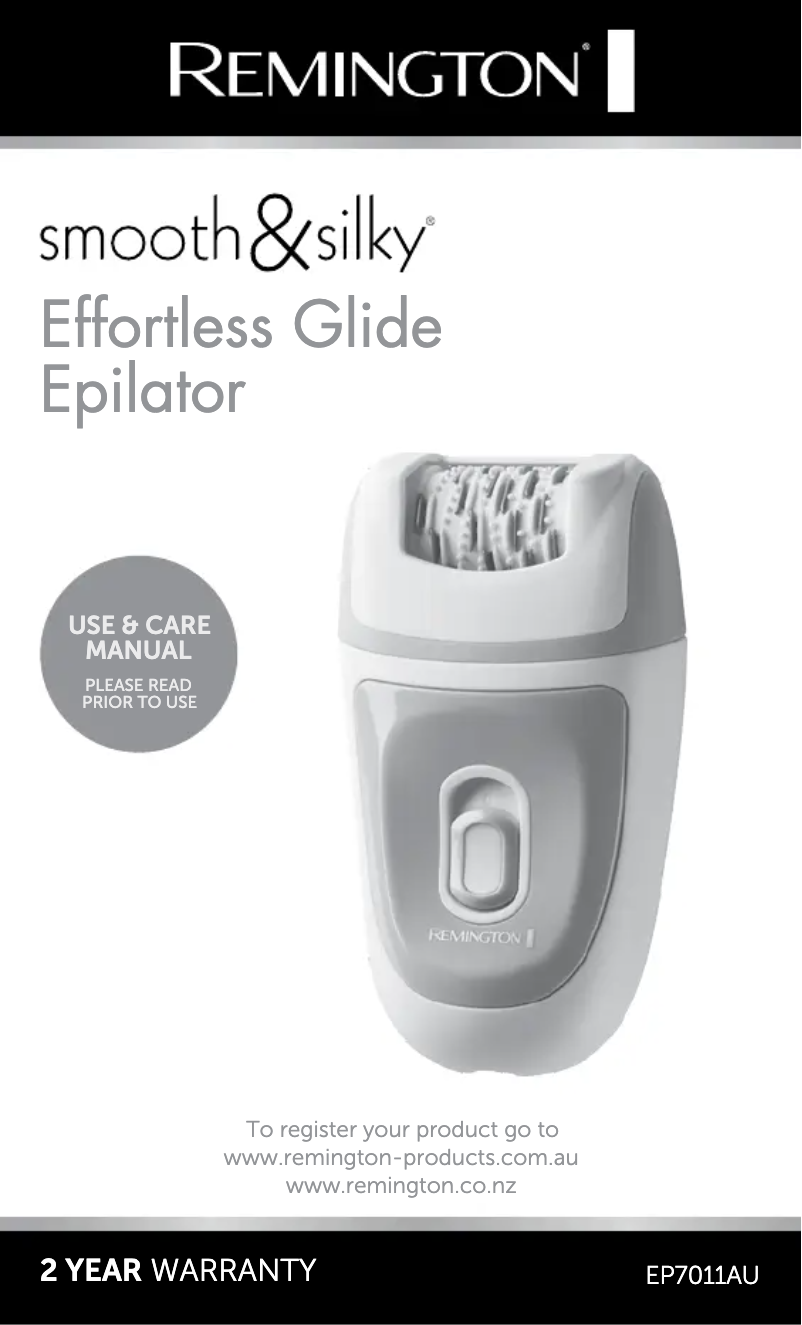 Image de la première page du manuel de l'appareil Smooth & Silky Effortless Glide EP7011AU
