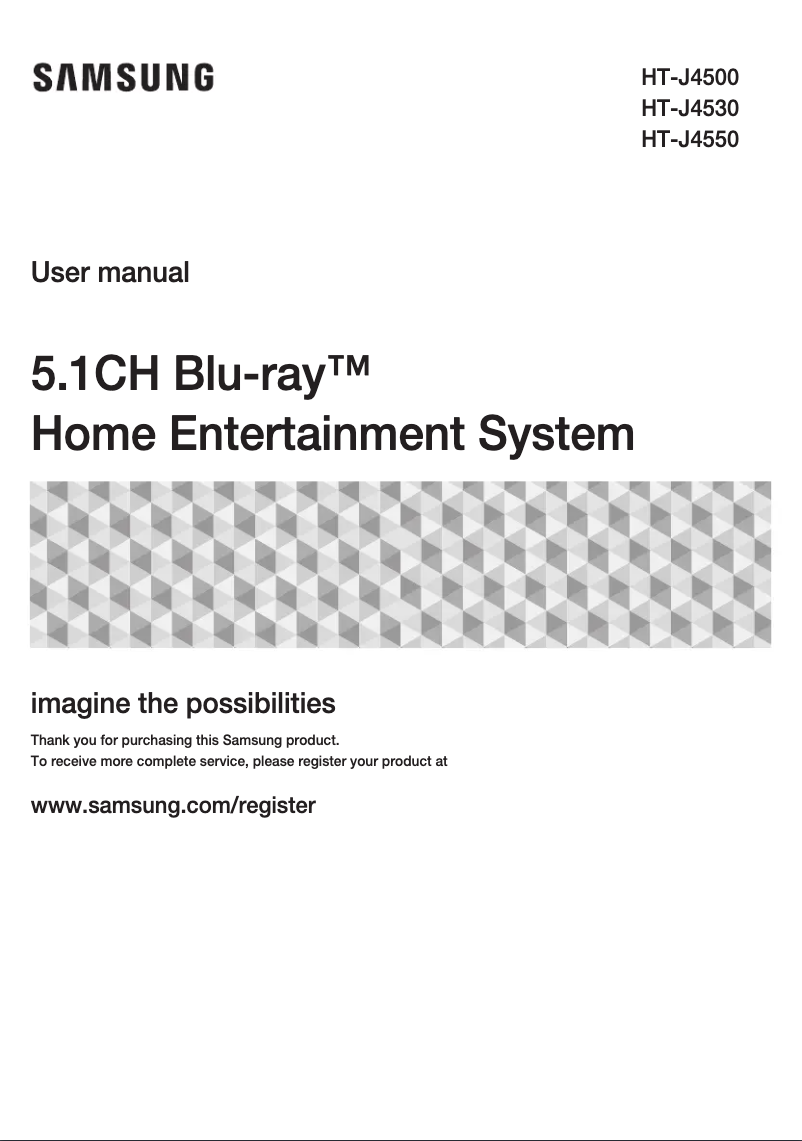 Page n°1 - Manuel utilisateur Samsung HT-J4500