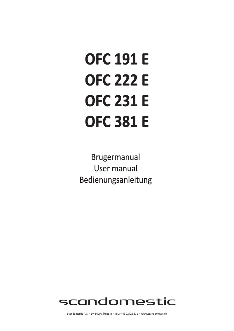 Page n°1 - Manuel utilisateur Scancool OFC 231 E