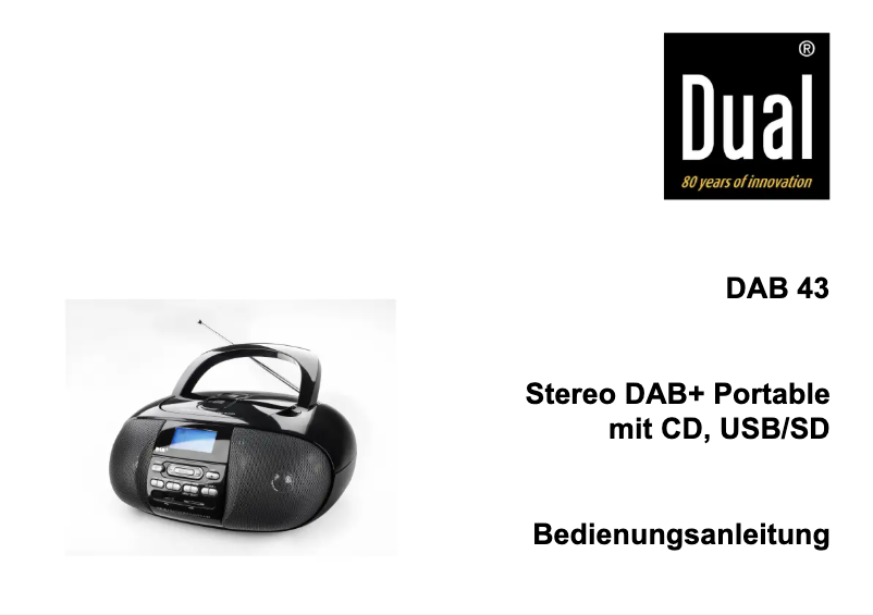 Page n°1 - Manuel utilisateur Dual DAB-43