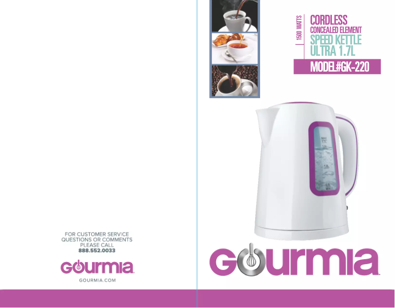 Page 1 de la notice Manuel utilisateur Gourmia GK220