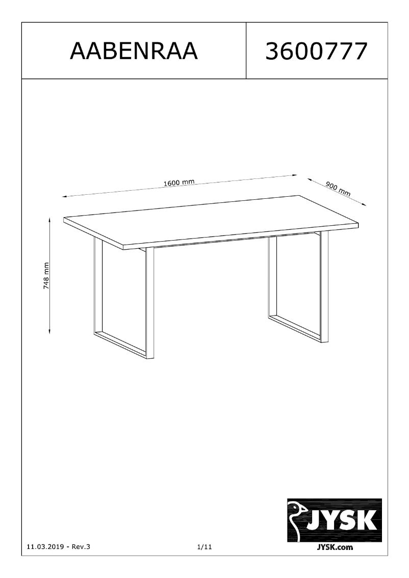 Page n°1 - Manuel utilisateur JYSK Aabenraa