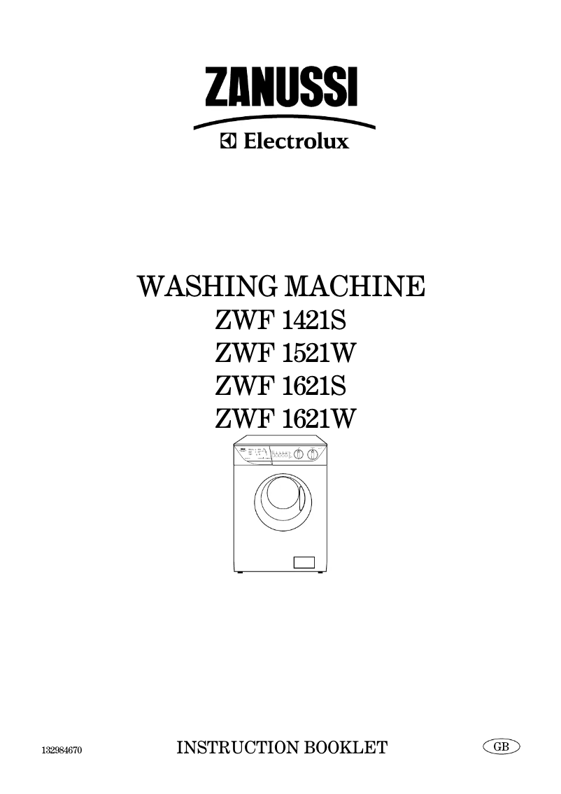 Page 1 de la notice Manuel utilisateur Zanussi ZWF1621S