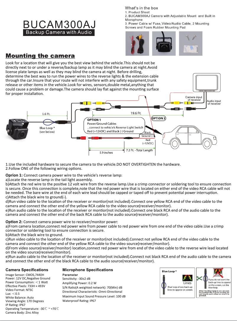Page n°1 - Manuel utilisateur Jensen BUCAM300J