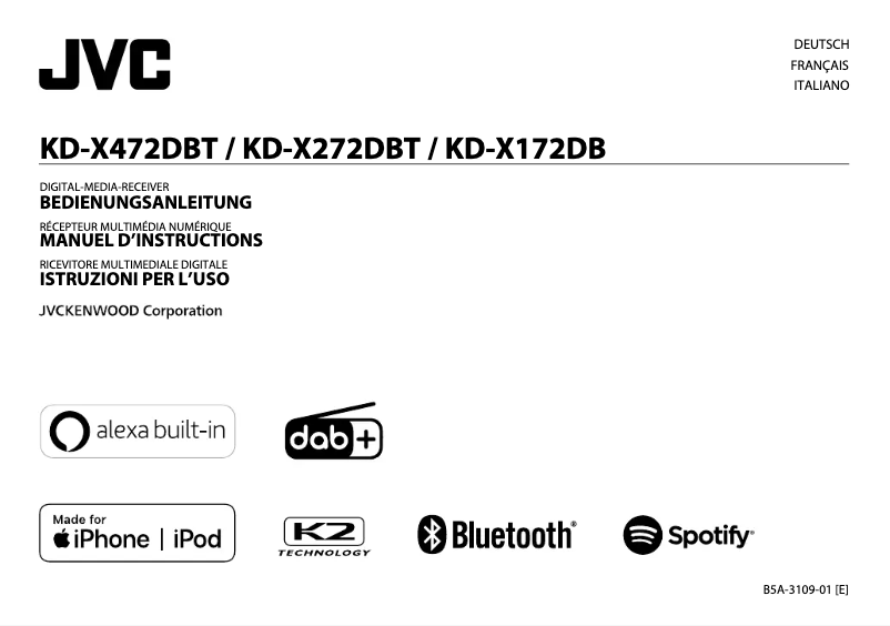 Page 1 de la notice Manuel utilisateur JVC KD-X272DBT