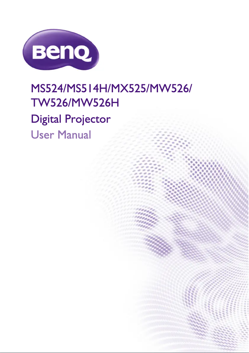 Page 1 de la notice Manuel utilisateur BenQ MX525
