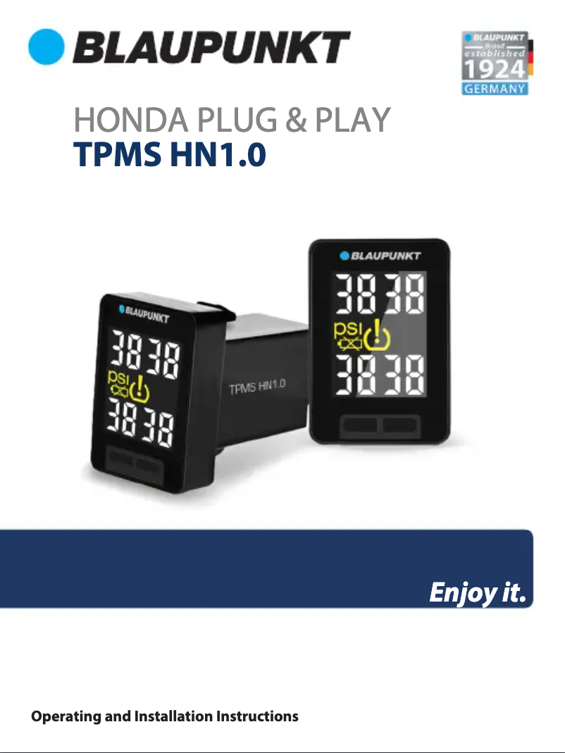 Page n°1 - Manuel utilisateur Blaupunkt TPMS HN1.0