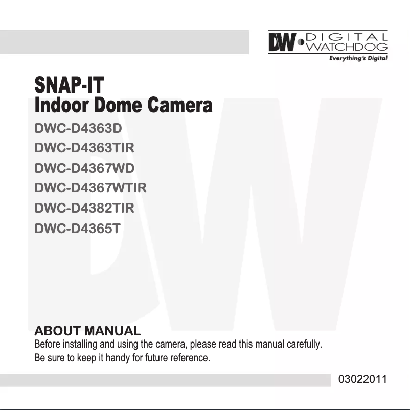 Image de la première page du manuel de l'appareil Infinity OMNI-Plus DWC-D4382TIR