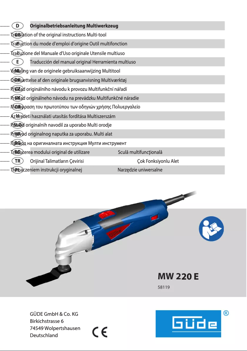 Image de la première page du manuel de l'appareil MW 220 E