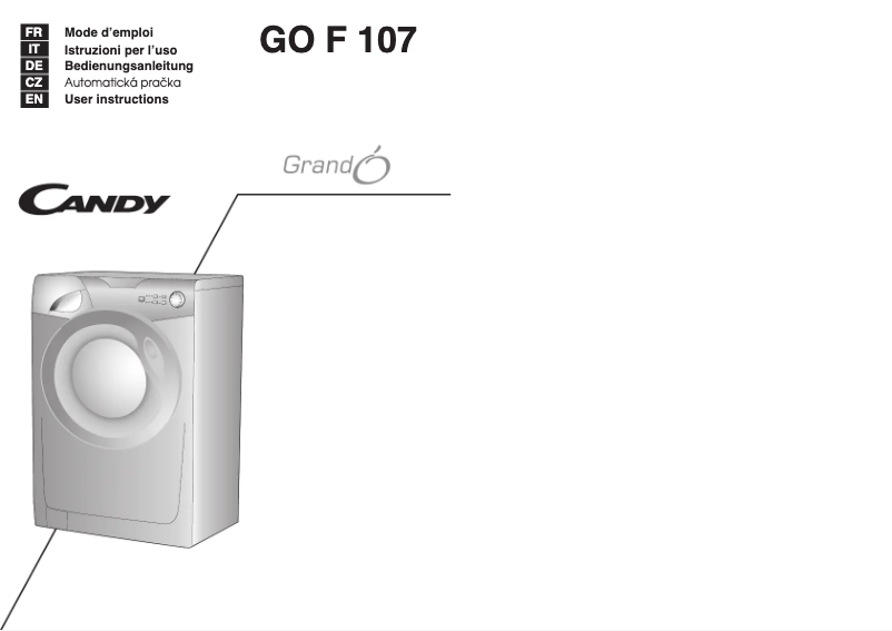 Page n°1 - Manuel utilisateur Candy GO F107/4-36S