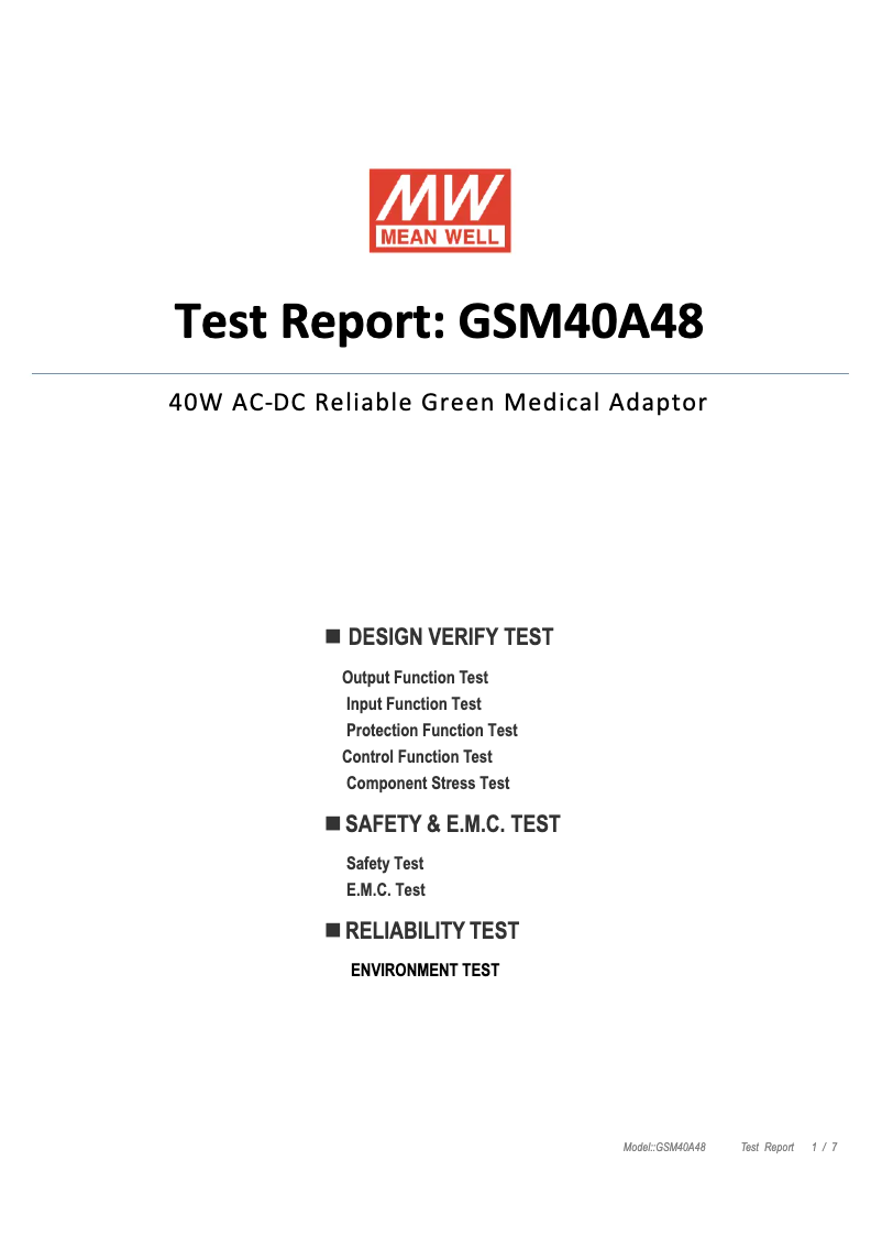 Página 1 del manual Ficha técnica Mean Well GSM40A48-P1J