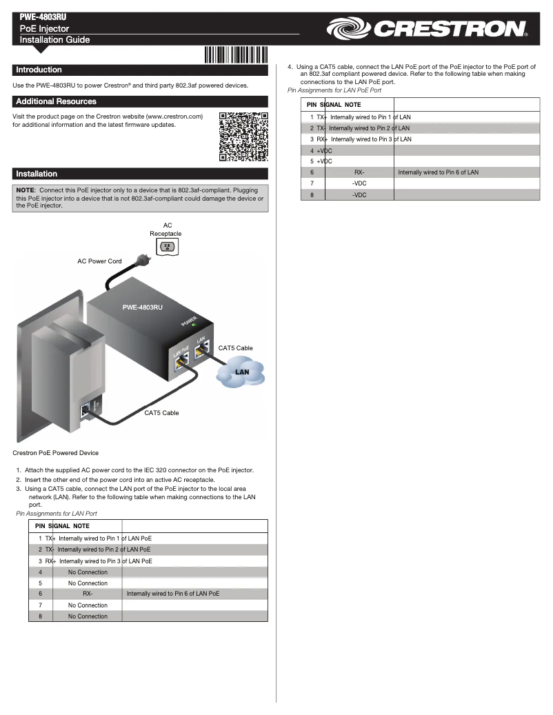 Image de la première page du manuel de l'appareil PWE-4803RU