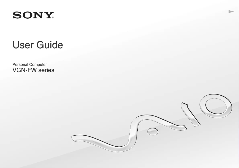 Page n°1 - Manuel utilisateur Sony Vaio VGN-FW56E