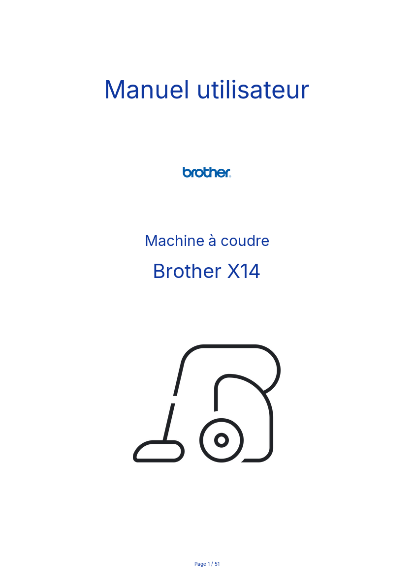 Page n°1 - Manuel utilisateur Brother X14