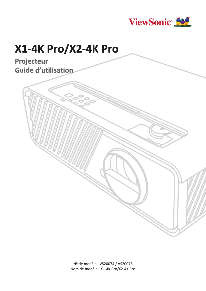 Page 1 de la notice Manuel utilisateur Viewsonic X2-4K Pro