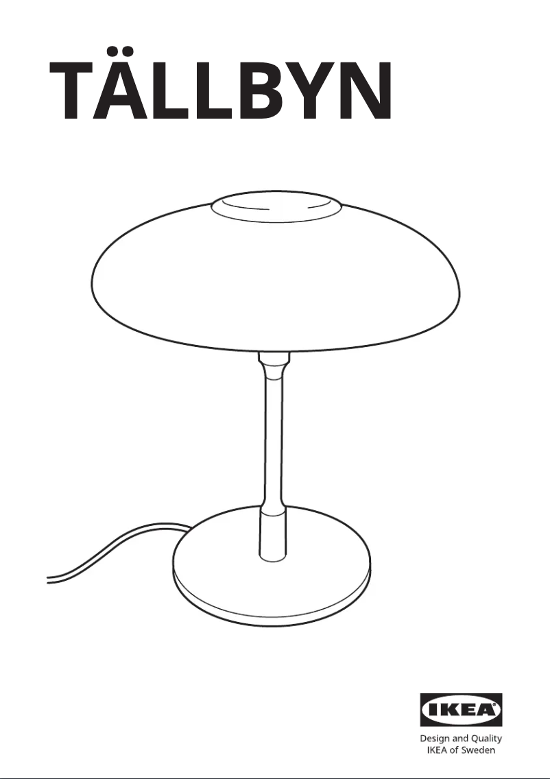 Image de la première page du manuel de l'appareil TÄLLBYN 004.308.11