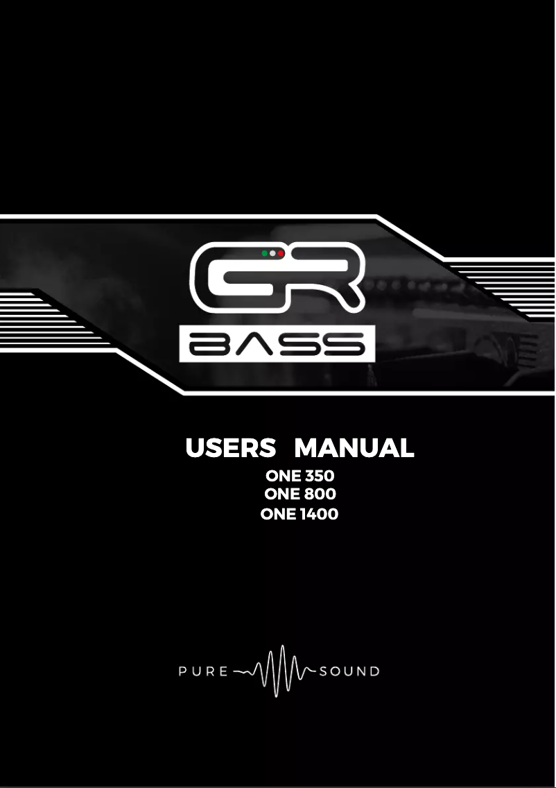 Image de la première page du manuel de l'appareil One 800