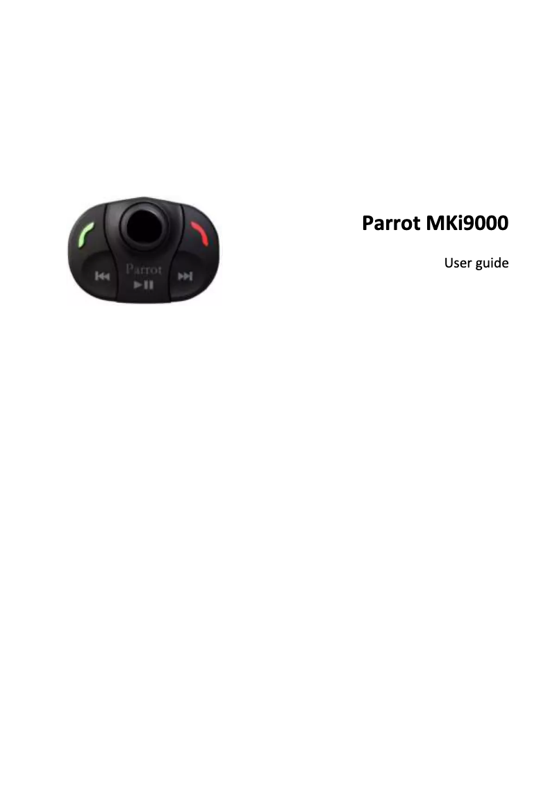 Page n°1 - Manuel utilisateur Parrot MKi9000