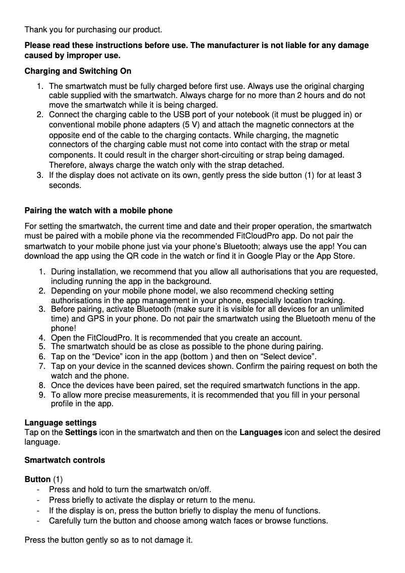 Page 1 de la notice Manuel utilisateur Armodd Prime