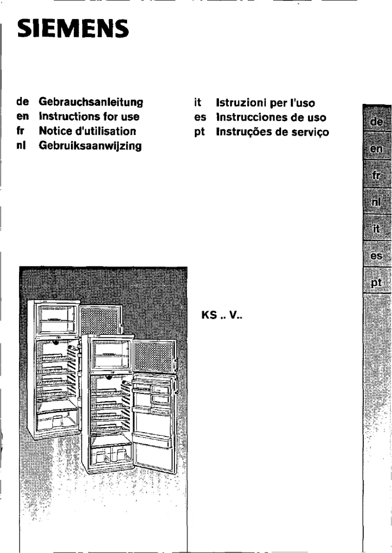 Page n°1 - Manuel utilisateur Siemens KS39V693