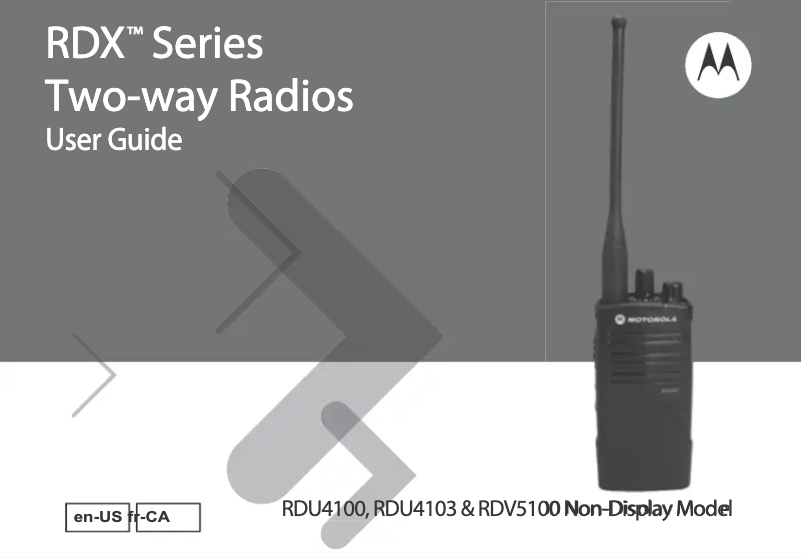 Image de la première page du manuel de l'appareil RDU4100