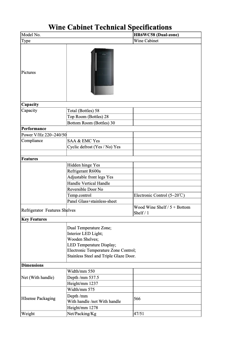 Image de la première page du manuel de l'appareil HR6WC58D