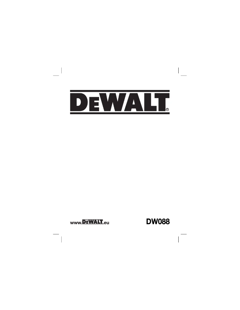 Page n°1 - Manuel utilisateur DeWalt DW088K