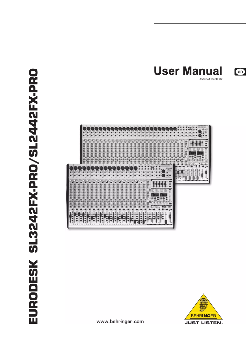 Page n°1 - Manuel utilisateur Behringer Eurodesk SX3242FX-PRO