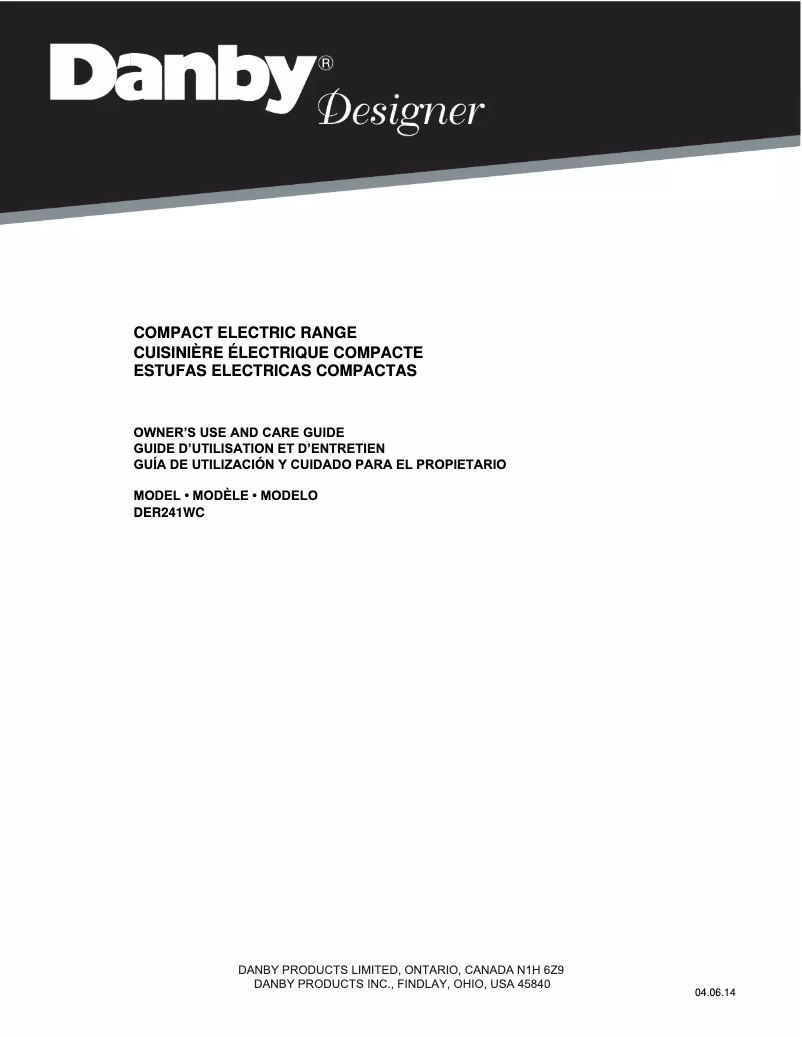 Image de la première page du manuel de l'appareil DER241WC