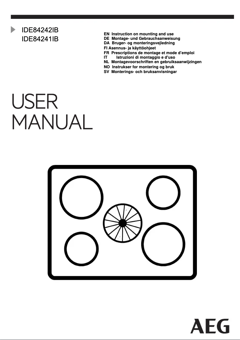 Page n°1 - Manuel utilisateur AEG IDE84242IB