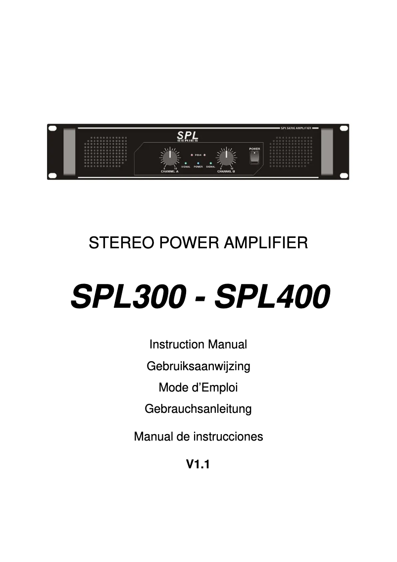 Page 1 de la notice Manuel utilisateur Skytec SPL400