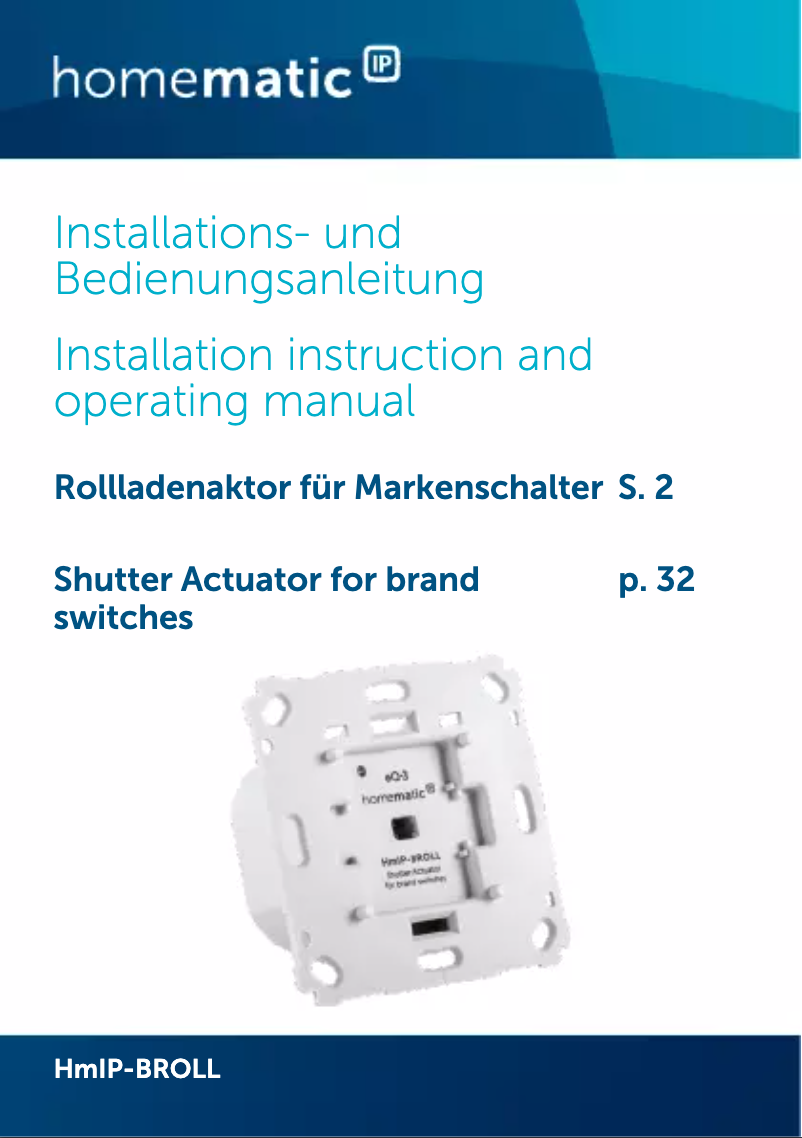Página 1 del manual Manual de usuario eQ-3 HmIP-BROLL