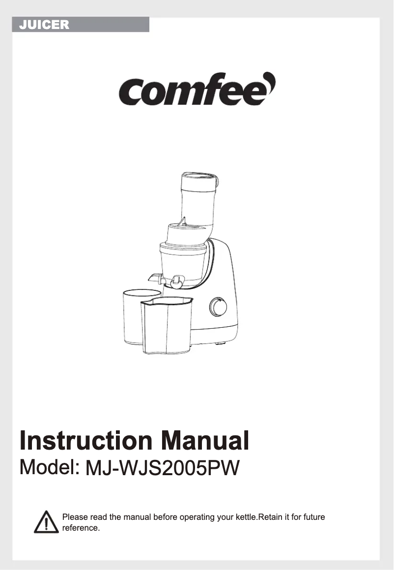 Page 1 de la notice Manuel utilisateur Comfee MJ-WJS2005PW