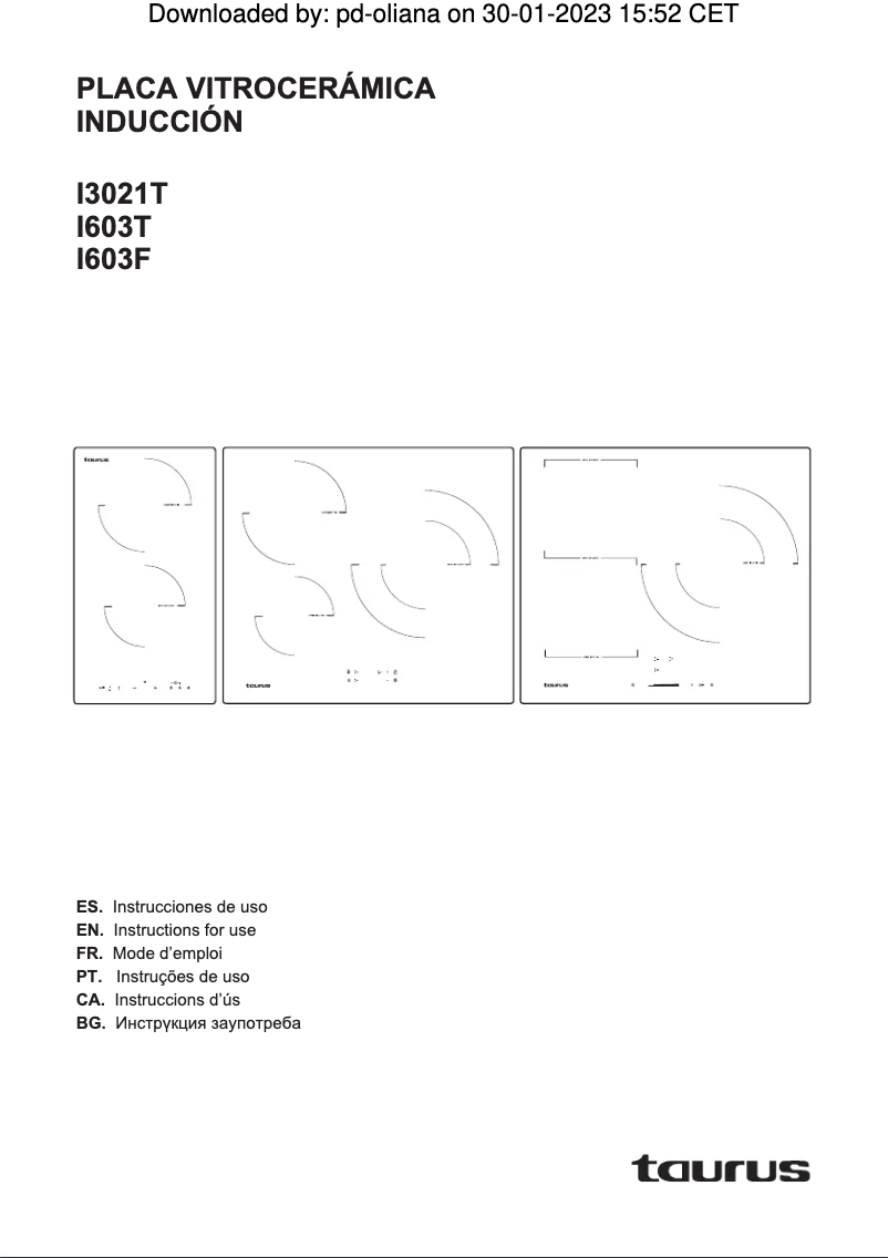 Image de la première page du manuel de l'appareil I3021T