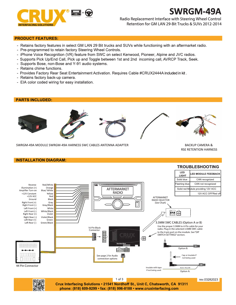 Image de la première page du manuel de l'appareil SWRGM-49A