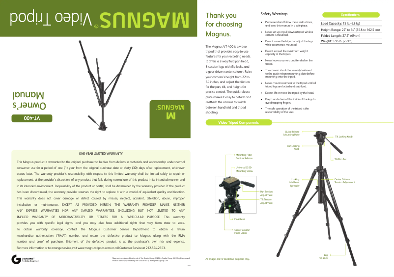 Imagen de la primera página del manual del dispositivo VT-400