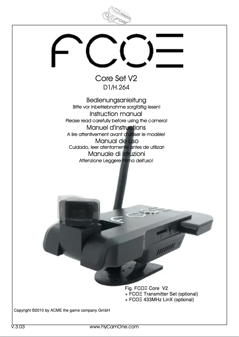 Page 1 of the manual User Manual Acme FlyCamOne 3