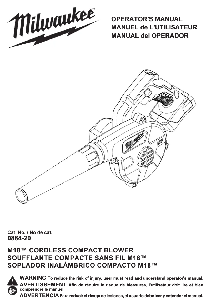Image de la première page du manuel de l'appareil 0884-20