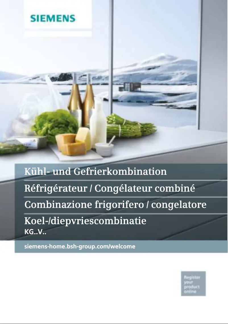Page n°1 - Manuel utilisateur Siemens KG39VUL31