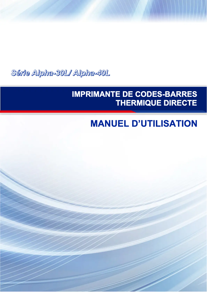 Page 1 de la notice Manuel utilisateur TSC Alpha-30L