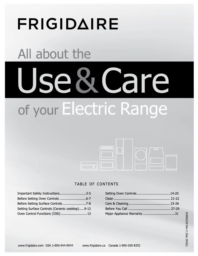 Page n°1 - Manuel utilisateur Frigidaire FFEF3024RS