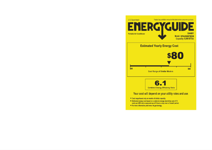 Página 1 del manual Etiqueta energética Danby DPA050B7BDB