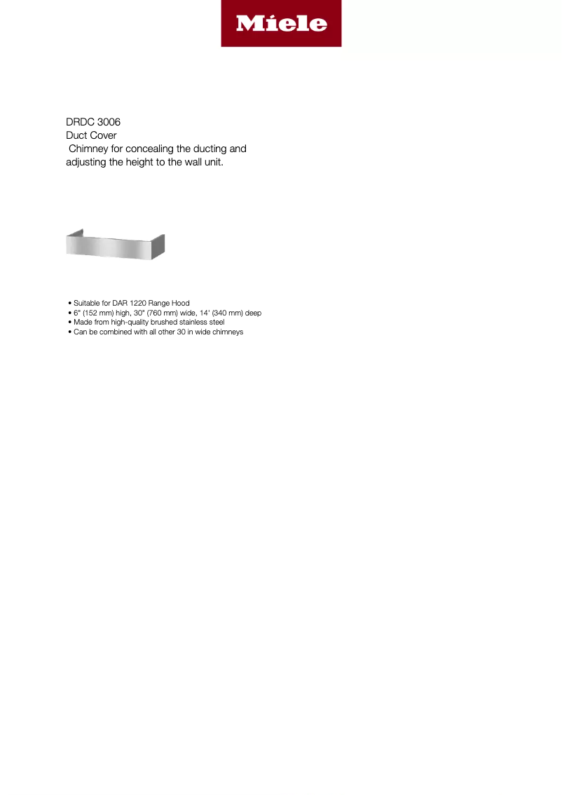 Page n°1 - Manuel utilisateur Miele DRDC 3006