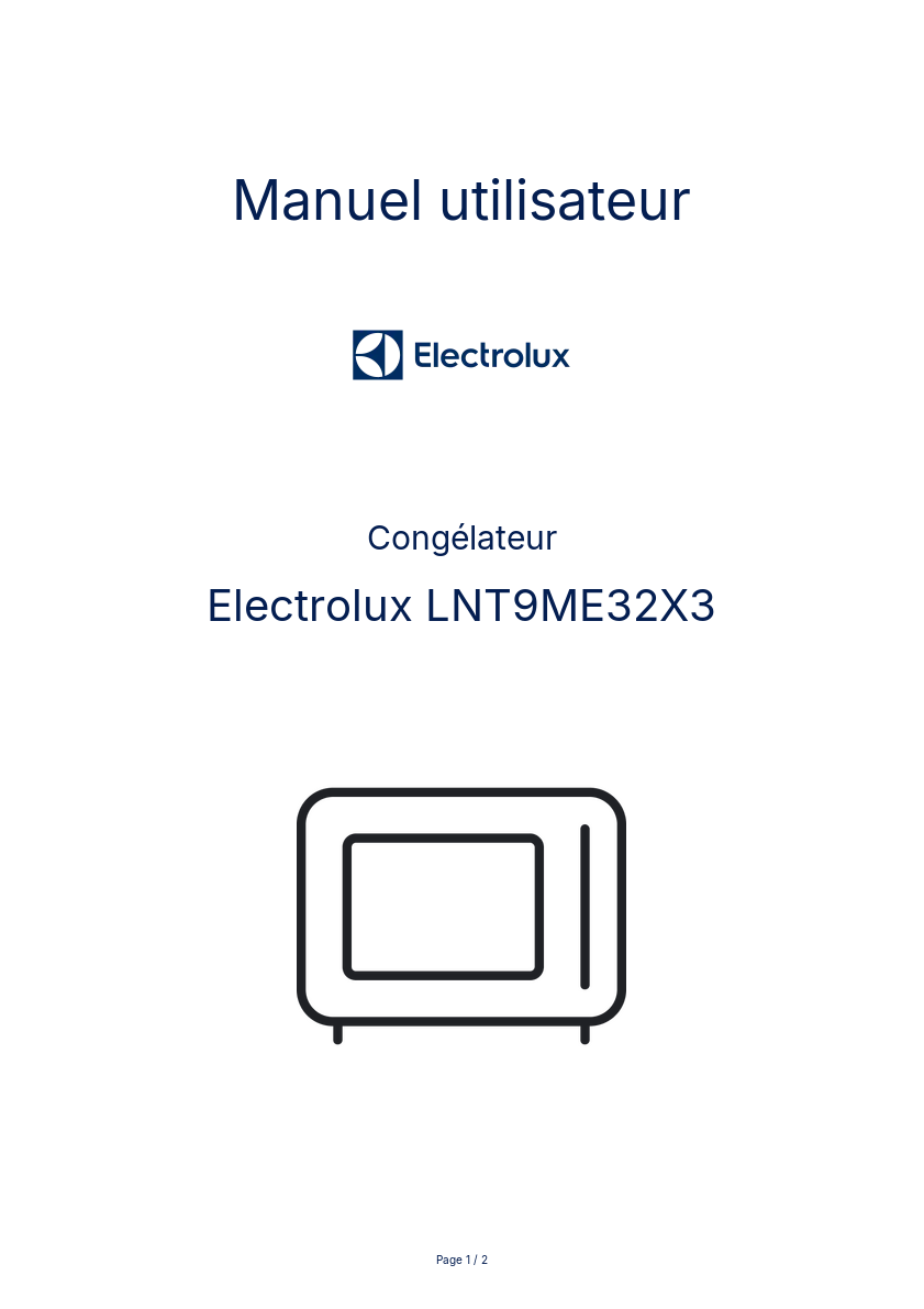 Page n°1 - Manuel utilisateur Electrolux LNT9ME32X3