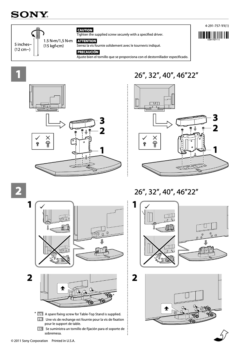 Image de la première page du manuel de l'appareil Bravia KDL-32BX421