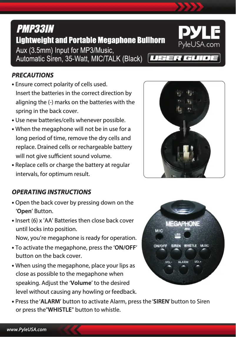 Image de la première page du manuel de l'appareil PMP33IN