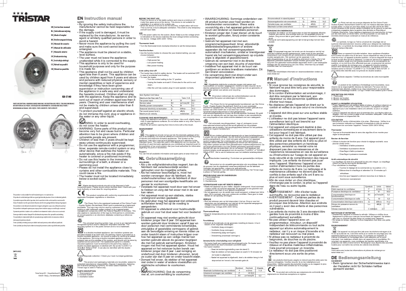 Imagen de la primera página del manual del dispositivo KA-5140